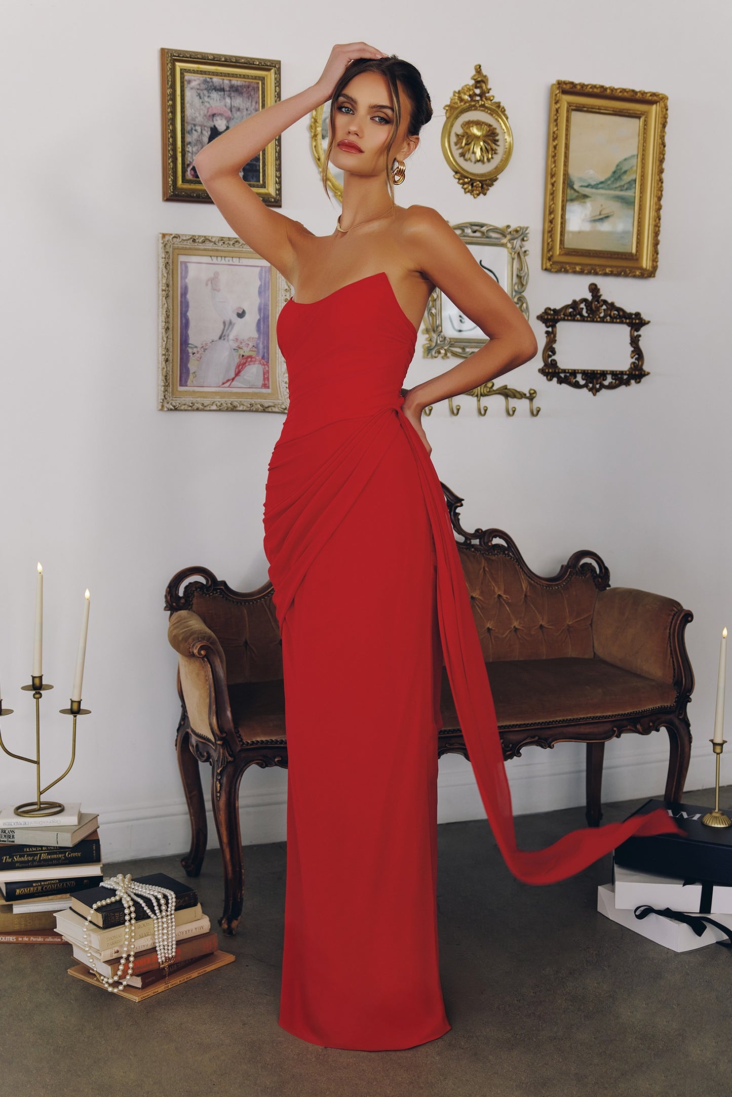 Mina Strapless Chiffon Maxi Dress MAT726-41