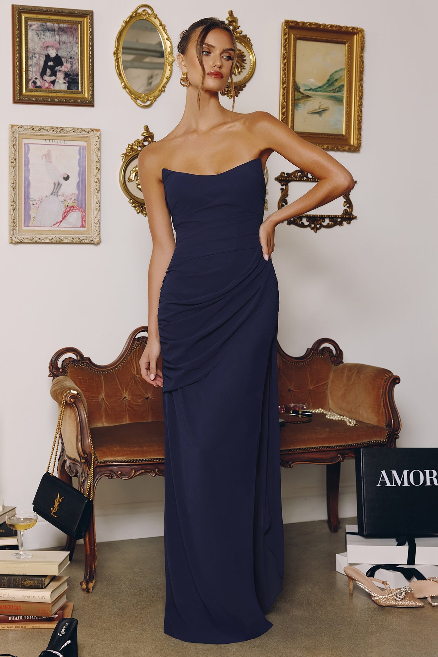 Mina Strapless Chiffon Maxi Dress MAT726-41