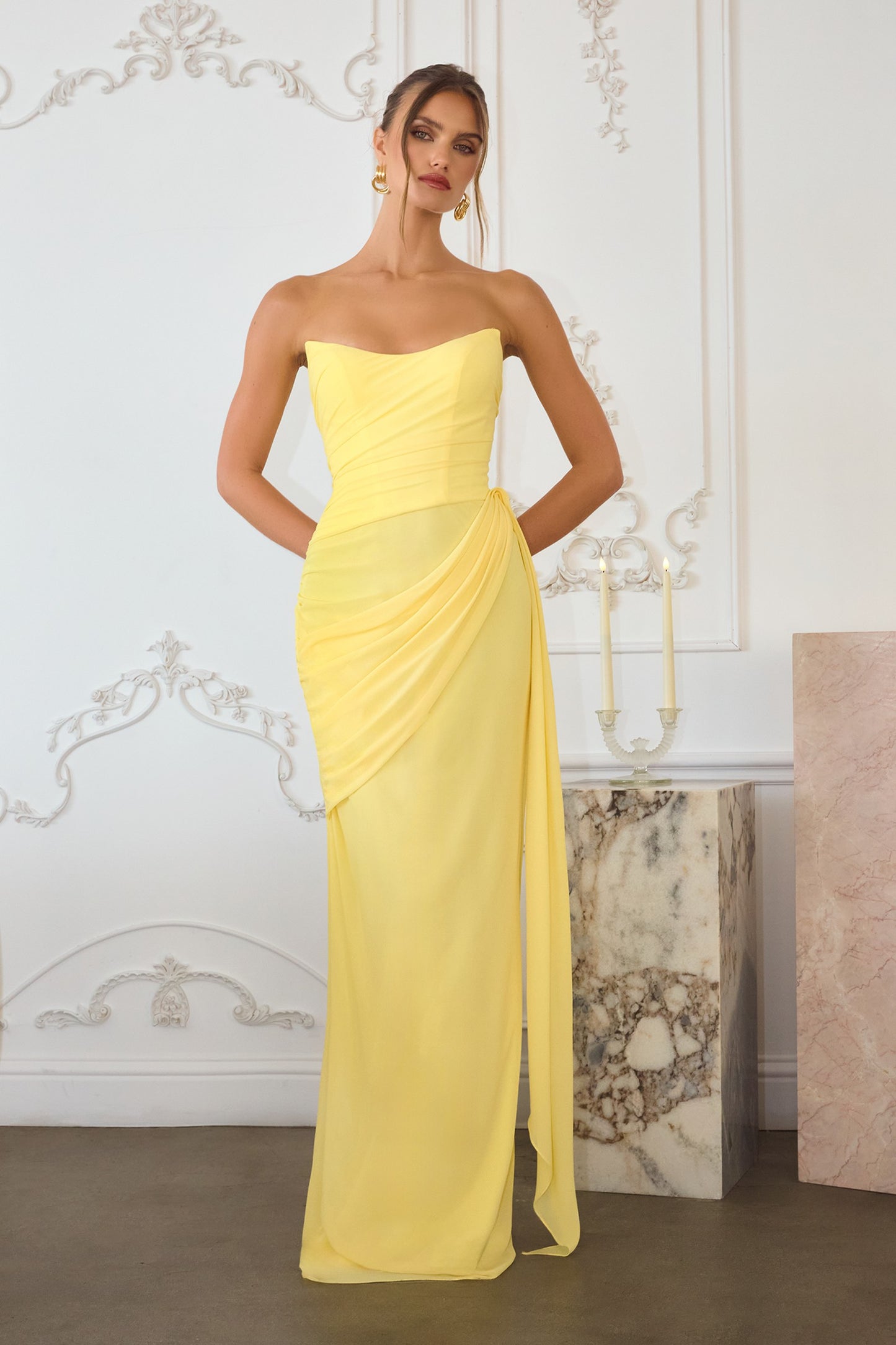 Mina Strapless Chiffon Maxi Dress MAT726-41