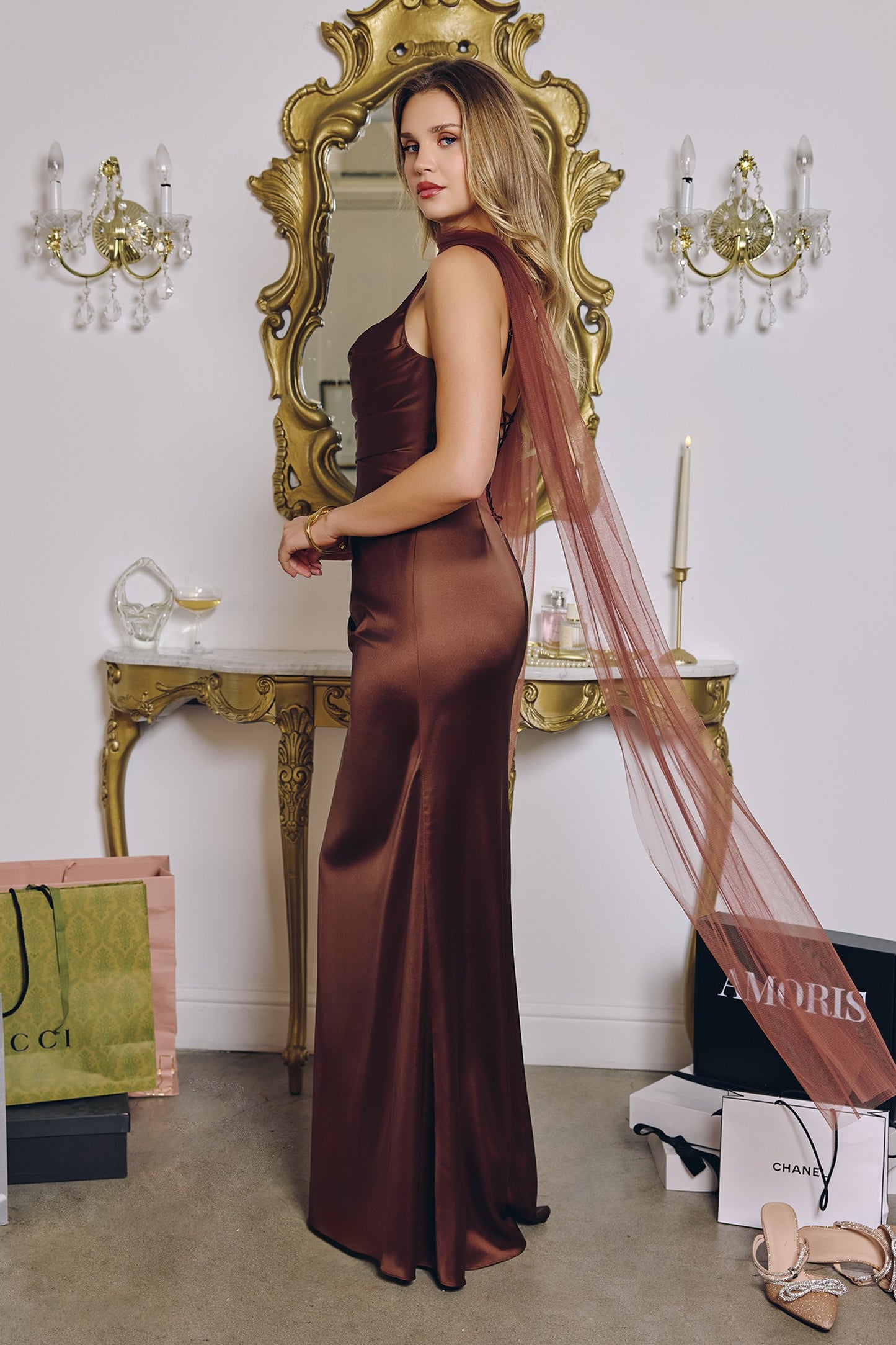 Addison Satin Maxi Dress MAT729-30