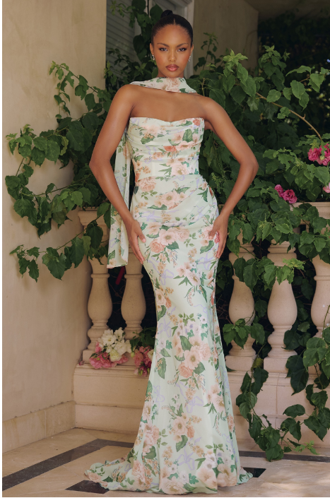 Emelie Floral Chiffon Maxi Dress