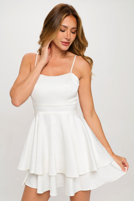 Floral Double-layer Tie Back Dress