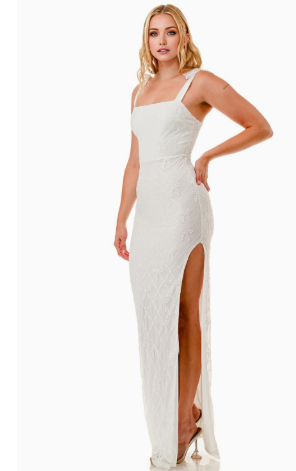 Sequin Ribbon Embellished Maxi Dress