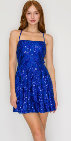 Sequin Fit And Flare Mini Dress