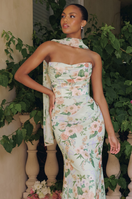 Emelie Floral Chiffon Maxi Dress