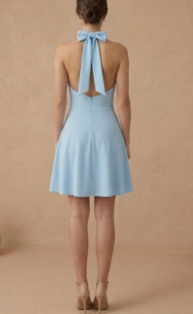Techno Crepe Mini A Line Dress