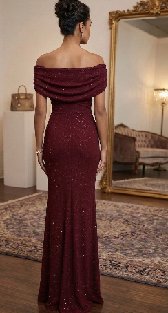 Ity Glitter Off Shoulder Maxi Dress