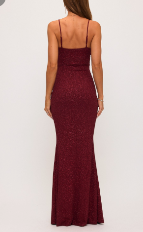 Glitter Pleated Wrap Mermaid Maxi Dress