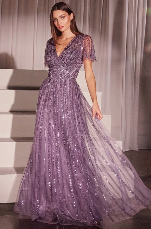 SEQUIN EMBELLISHED A-LINE DRESS MACD0241