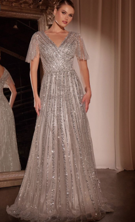 SEQUIN EMBELLISHED A-LINE DRESS MACD0241