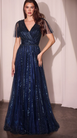 SEQUIN EMBELLISHED A-LINE DRESS MACD0241