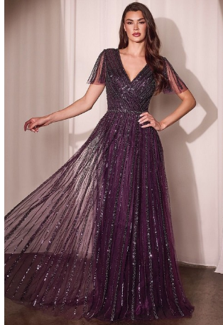 SEQUIN EMBELLISHED A-LINE DRESS MACD0241