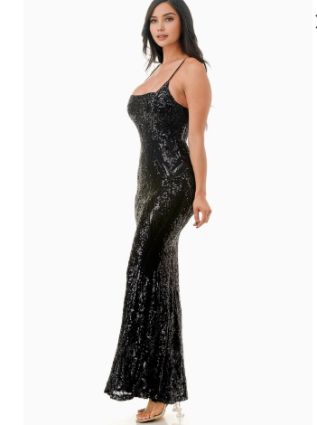 Sequin Scoop Mermaid Maxi Dress