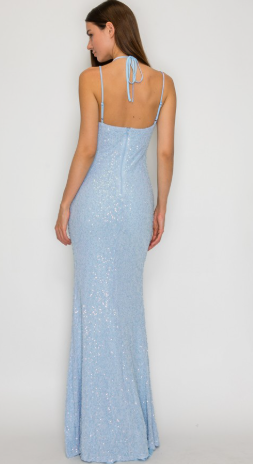 Beaded Cowl Mermaid Maxi