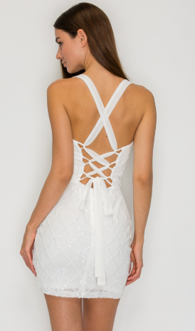 Ribbon Embellished Lace Up Mini