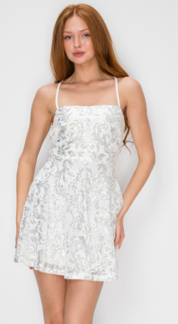 Sequin Fit And Flare Mini Dress