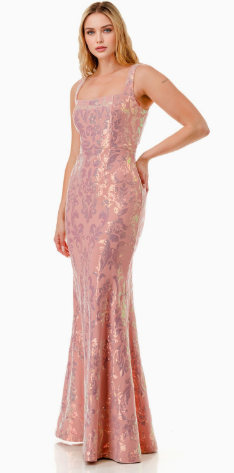 Sequin Square Neck Mermaid Dress