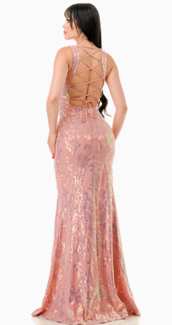 Sequin Square Neck Mermaid Dress