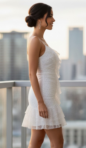 Metallic Dot Mesh Dress